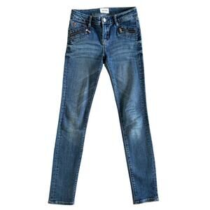 Hudson Jeans Girls Sz 12 Blue Skinny Zipper pockets Everyday casual preppy 1121